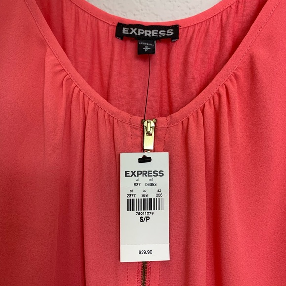 EXPRESS Sleeveless Blouse zipper Detail Size Small - Picture 3 of 7